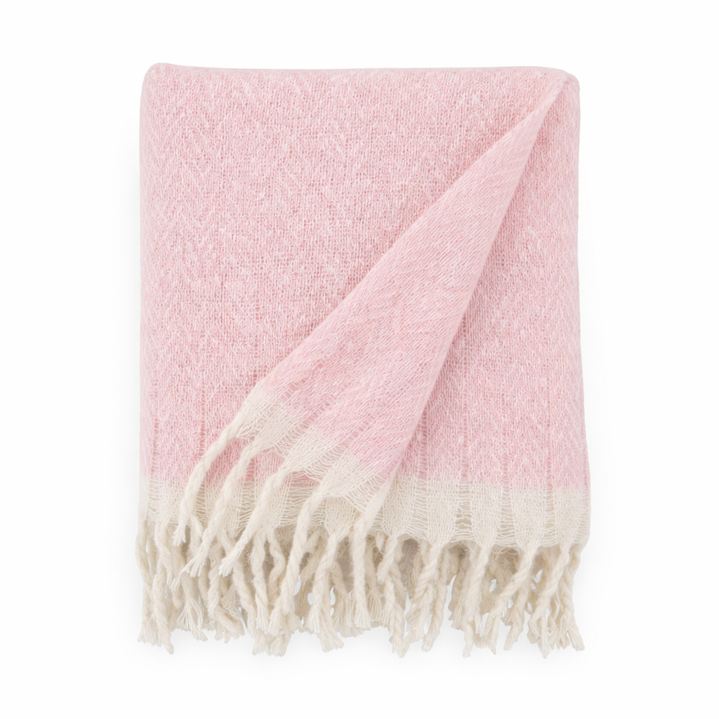 Pink Faux Mohair 50x60 Inch Throw Blanket