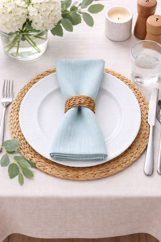 Coastal Seafoam Ribbed 20" Cotton Blend Napkin