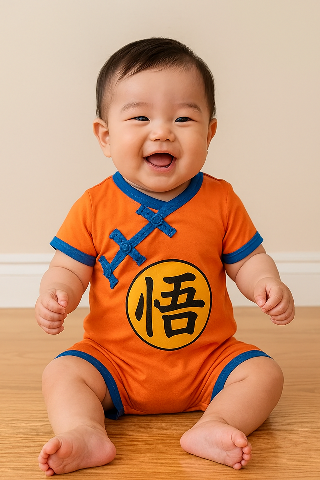 Orange Goku Anime Cotton Baby Costume Romper