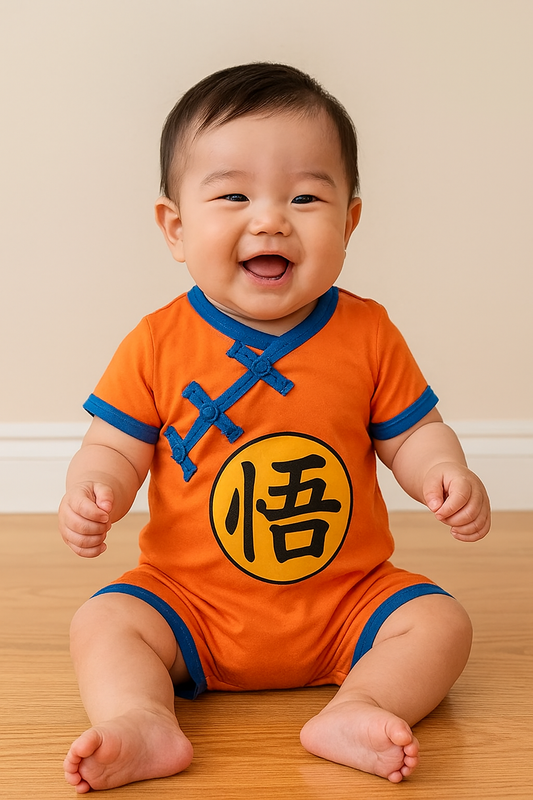 Orange Goku Anime Cotton Baby Costume Romper