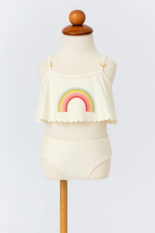 Ivory Rainbow 2pcs Toddler Girl 2pcs Swimwear Set