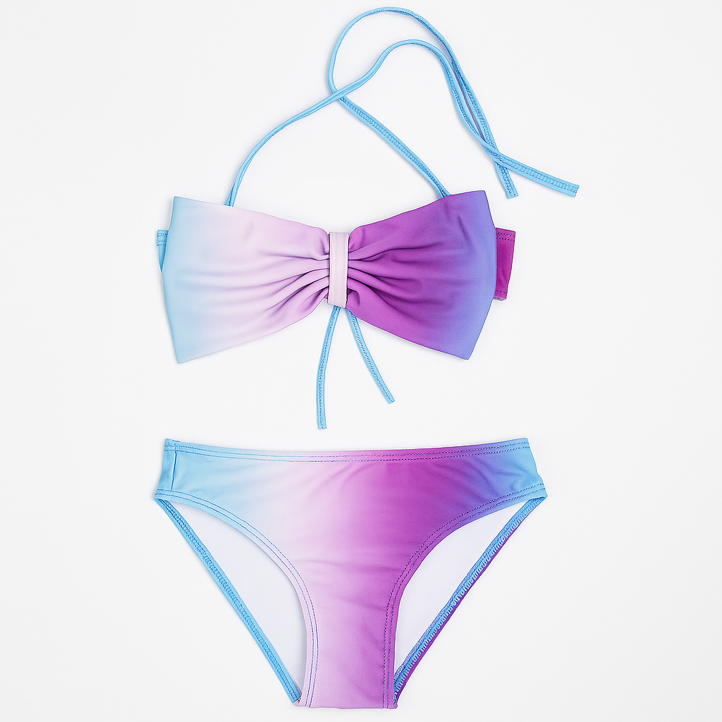 Purple and Blue Ombre 2-Piece Girl Swimwear Set