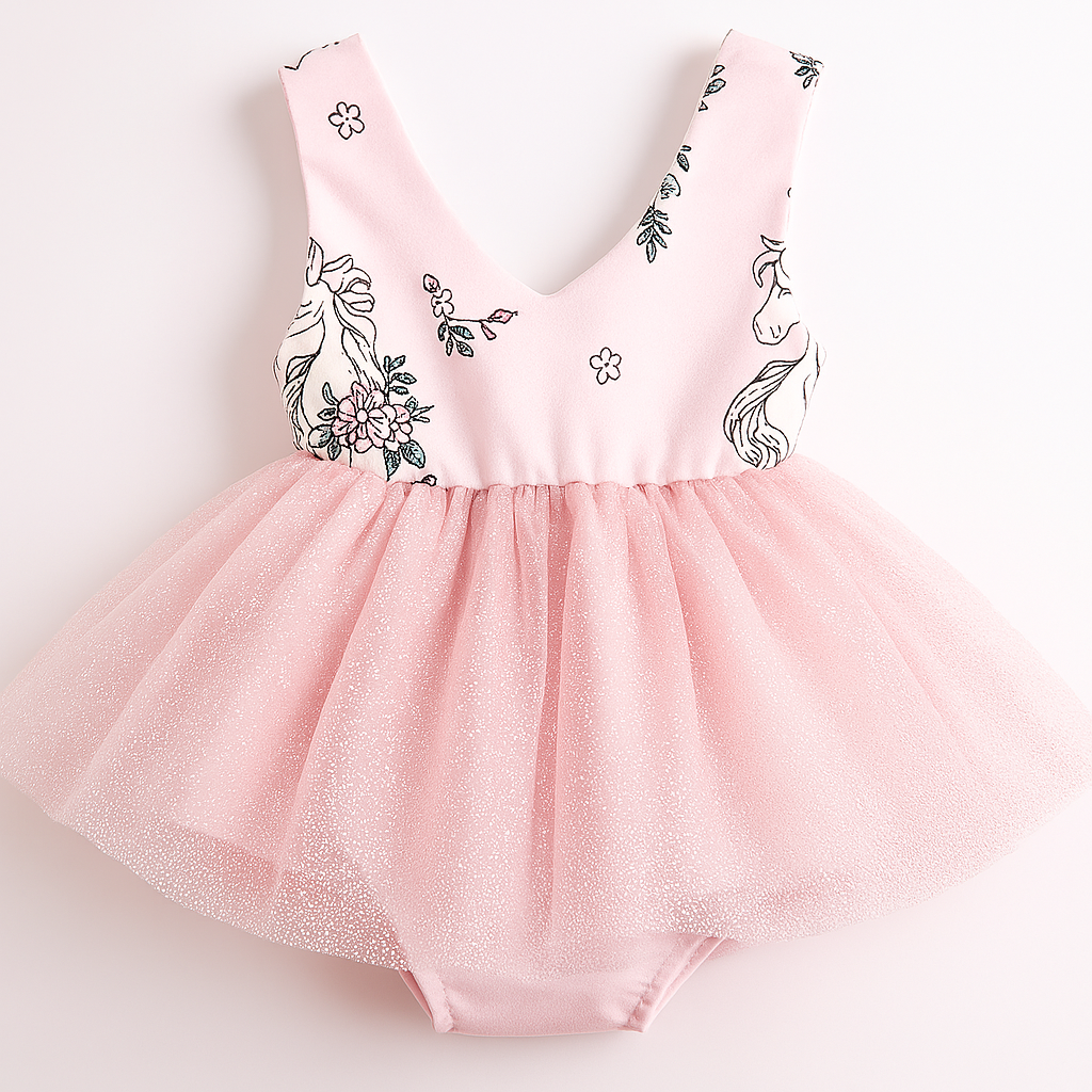 Pink Unicorn Baby Girl Tutu Romper Dress