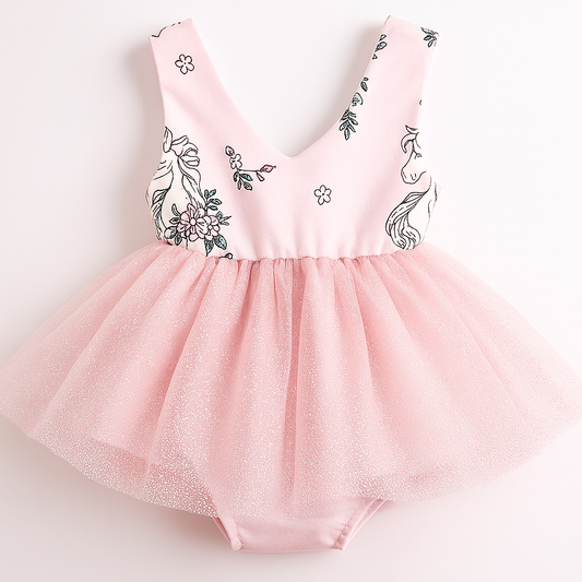 Pink Unicorn Baby Girl Tutu Romper Dress