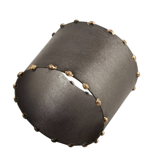 NR484 - Graphite Dot Rim Metal Napkin Ring (Copy)