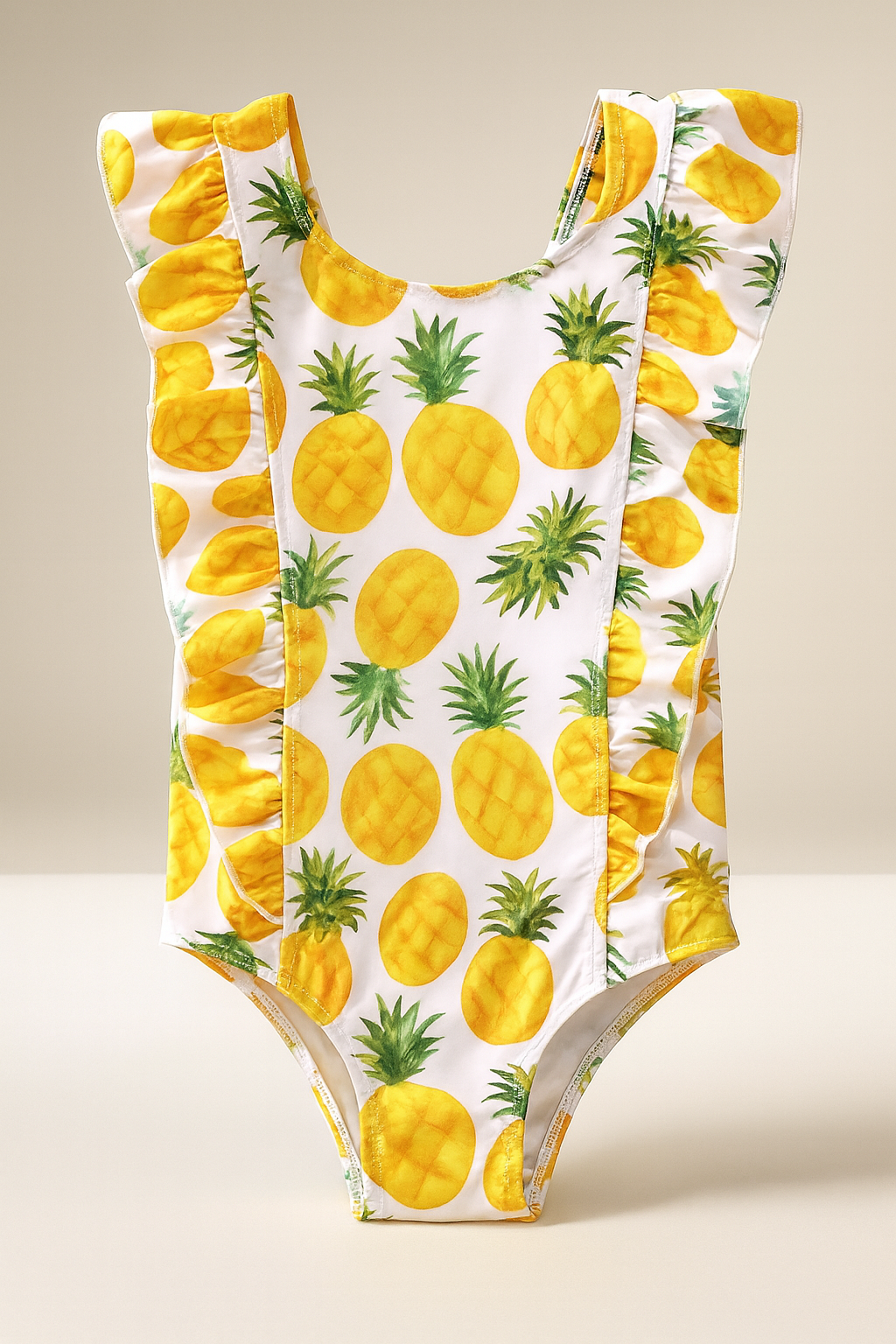 Yello Pineapple Ruffle 1-Piece Girl Swimsuit