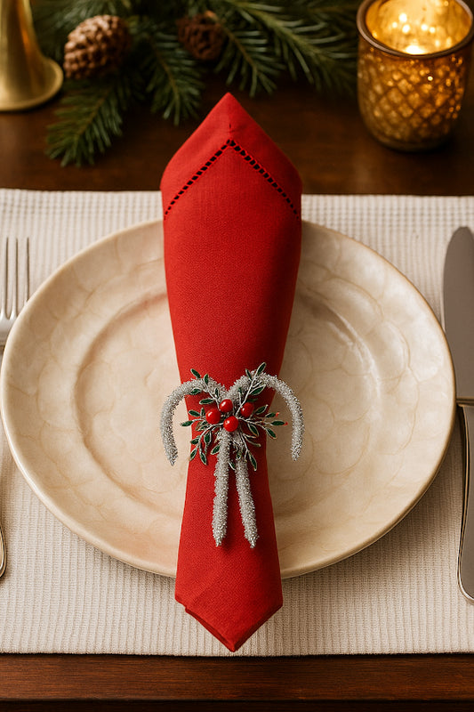 NR0187 - Hand-Beaded Festive Candy Stick Napkin Holder