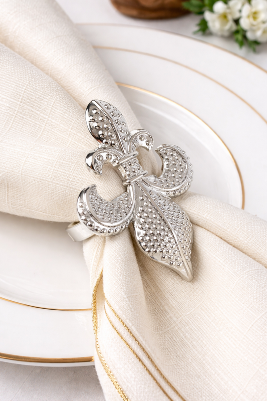 Silver Fleur De Lis Napkin Holder Ring