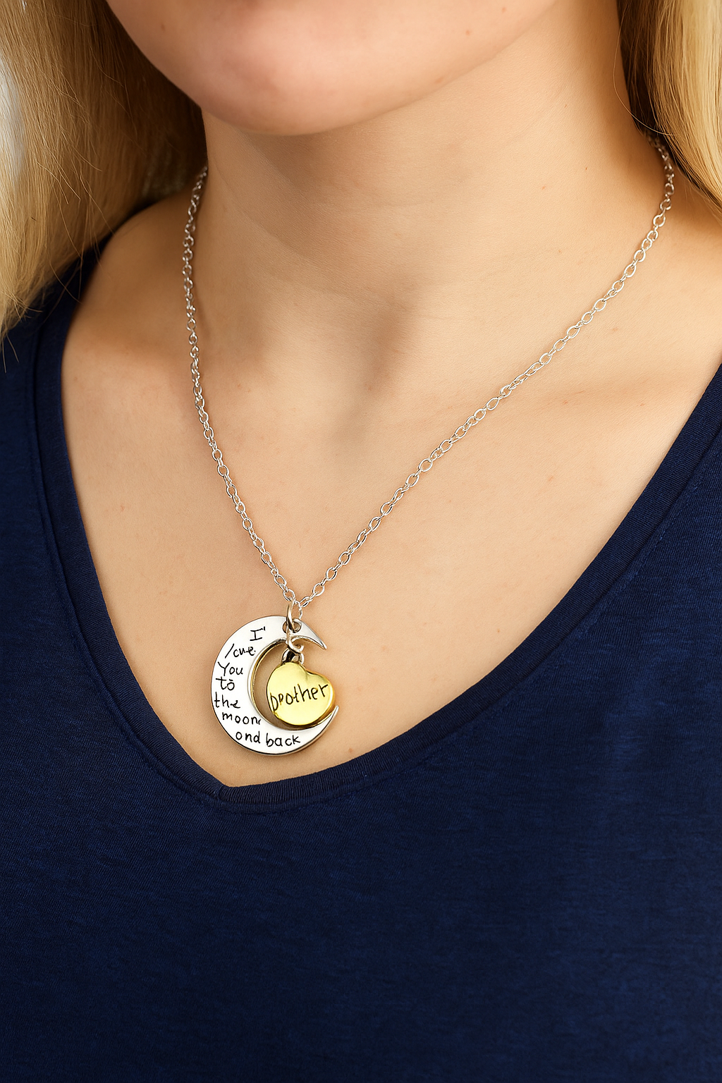 I Love You To The Moon and Back Necklace - Brother