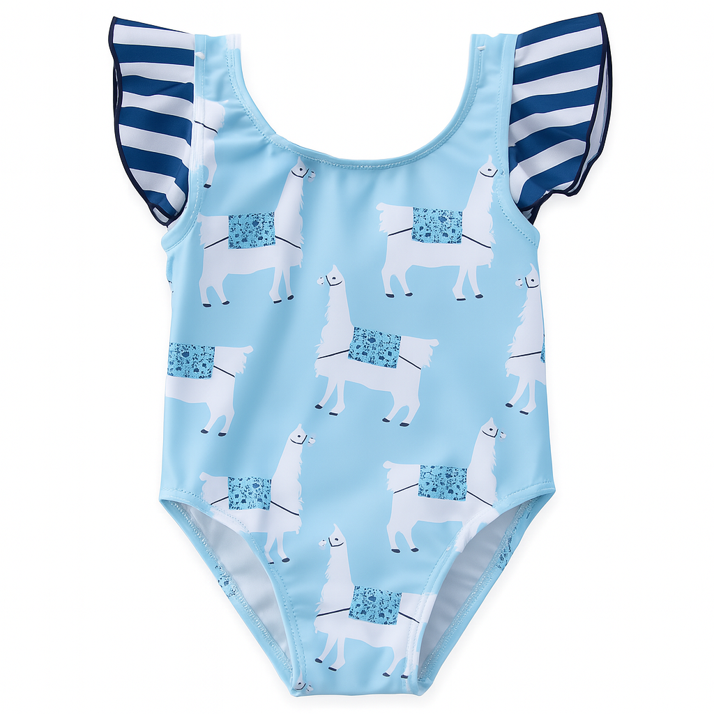 Alpaca Blue 1pcs Baby Girl Swimsuit