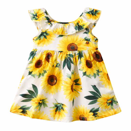 Yellow Sunflower Toddler Girl Dress
