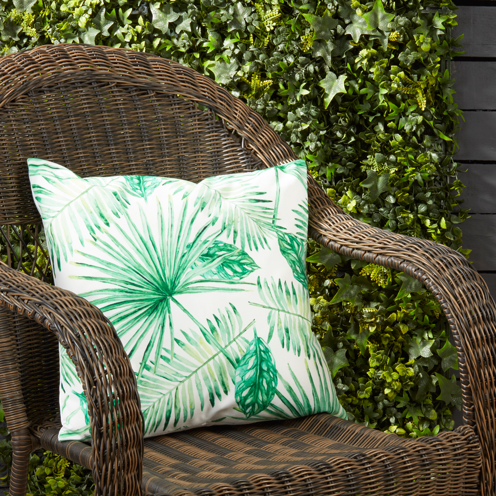 1461 - Leaf Print Filled 18" Throw Pillow