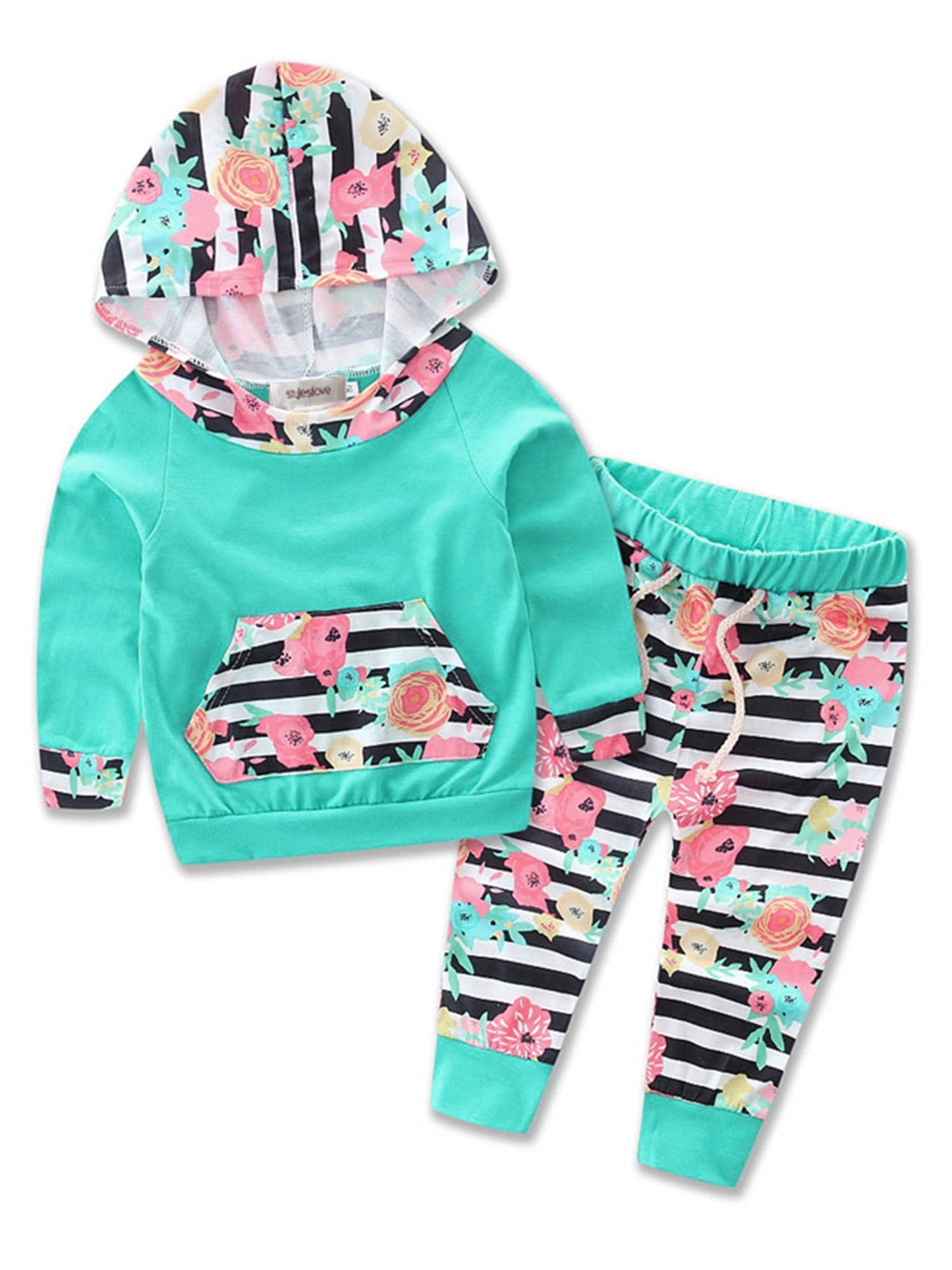 Blue Multi Baby Hoodie and Pants