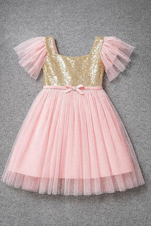 Girl Gold Sequin Girl Dress