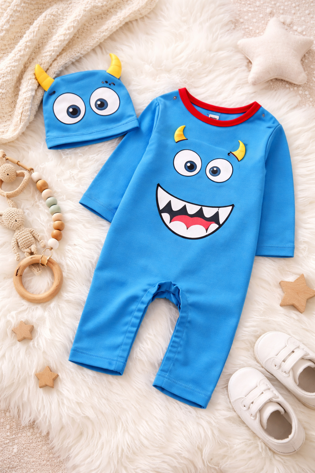 Blue Monster Baby 2-Piece Outfit