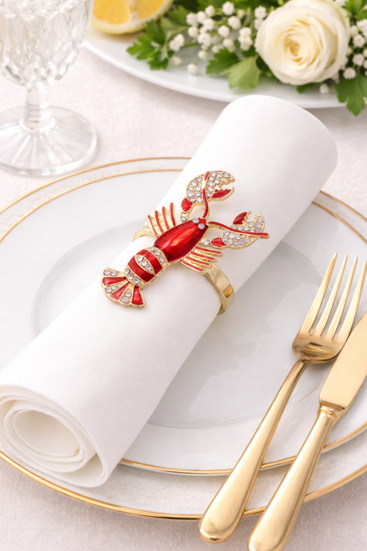 Red Jeweled Lobster Napkin Ring