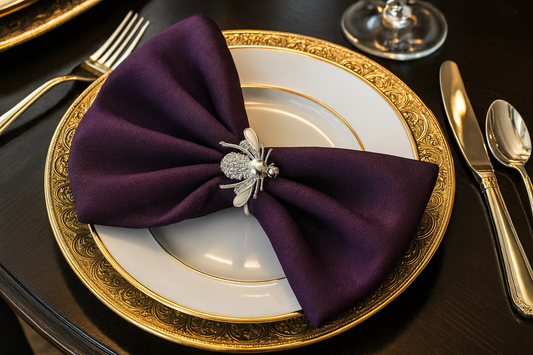 NR0088 - Silver Bejeweled Bumble Bee Napkin Ring