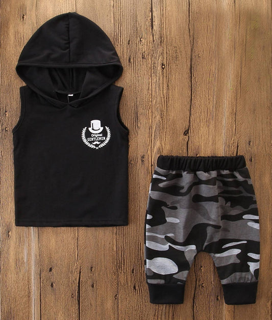 Black Baby Hooded Tank Top and Joggers