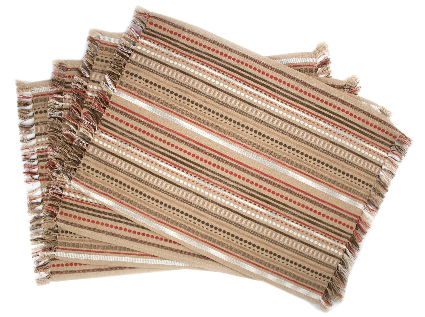 9745 - Natural Stitched Line Cotton 13x19 Inch Placemat