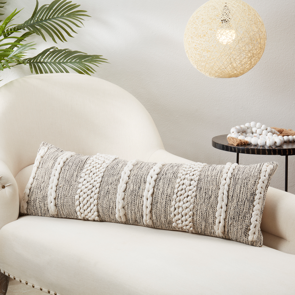 964 - Braided Knot Natural Filled 13"x40" Pillow