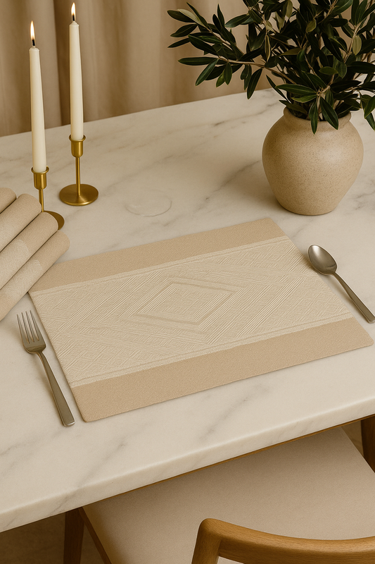PM0055 - Khak iWoven Diamond Pattern Cotton Blend Placemat