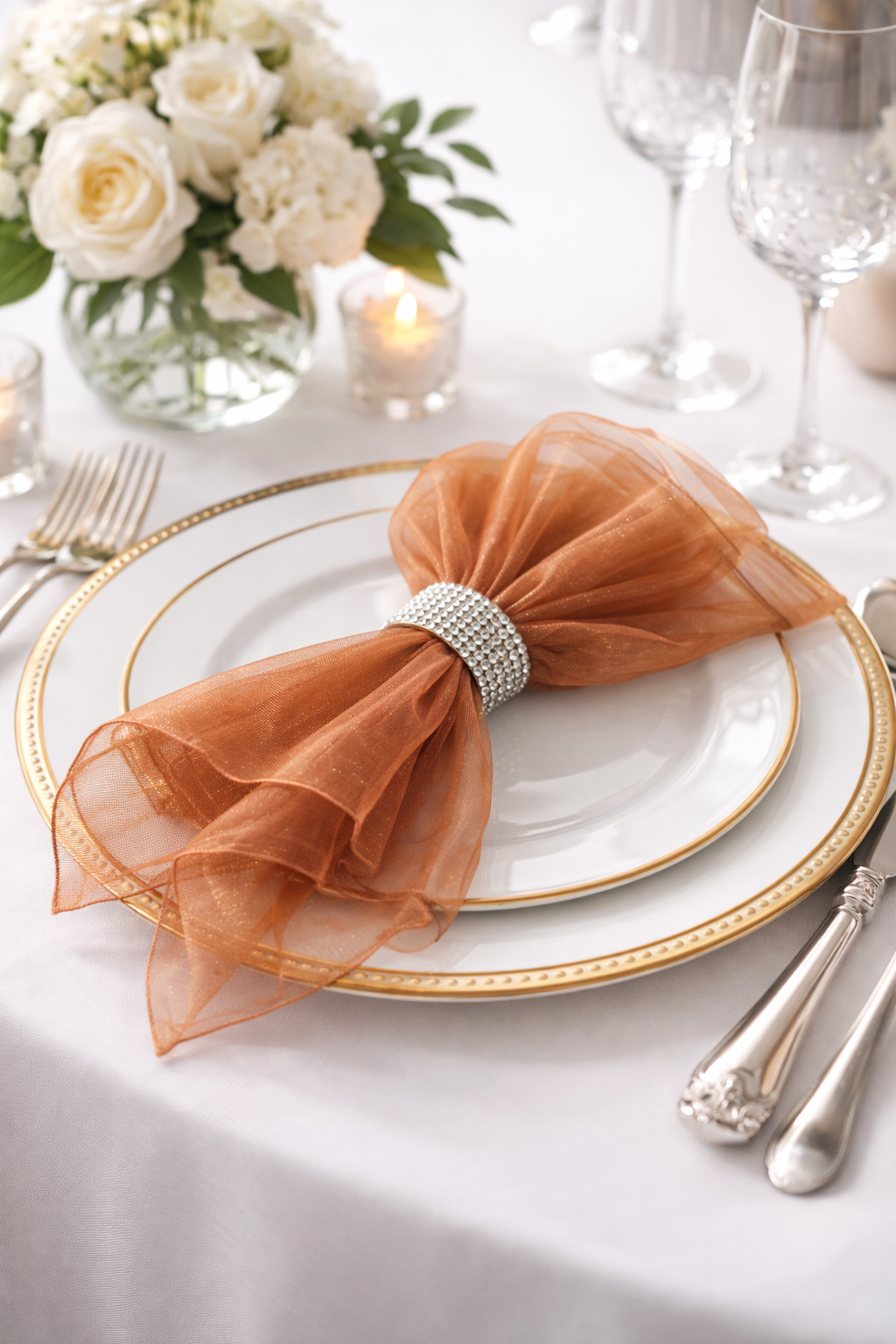 1002 - Copper Sheer Organza 20" Dinner Napkin