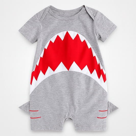 Grey Shark Cotton Baby Romper