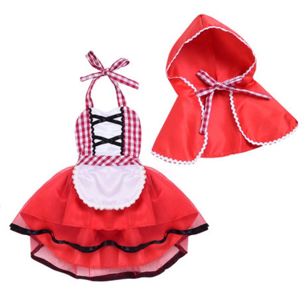 Little Red Riding Hood Cape and Backless Baby Dress
