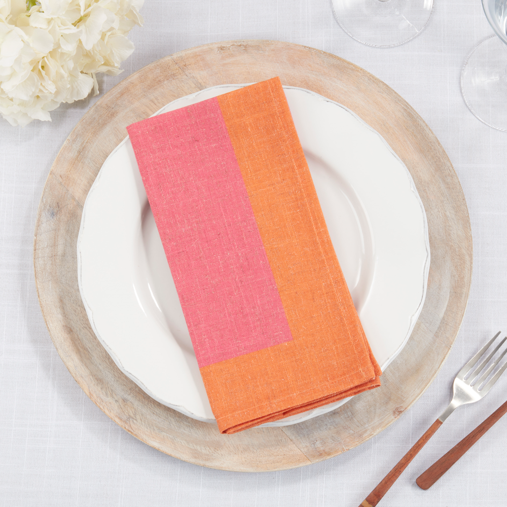 1937 - Pink-Orange Two Tone 20" Cloth Napkin