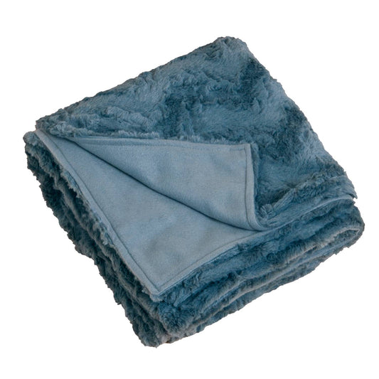 TH914 - Petrol Blue Flush Design 50X60 Inch Throw Blanket