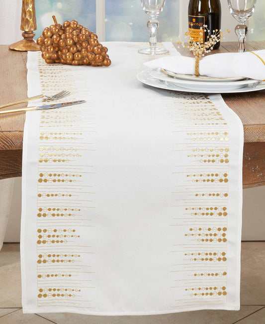 6575 - Gold Embroidered Dots Table Runner