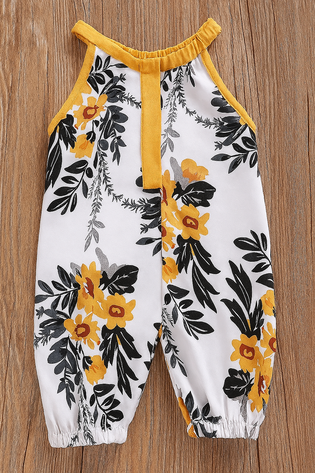 Floral Print Sleeveless Baby Romper