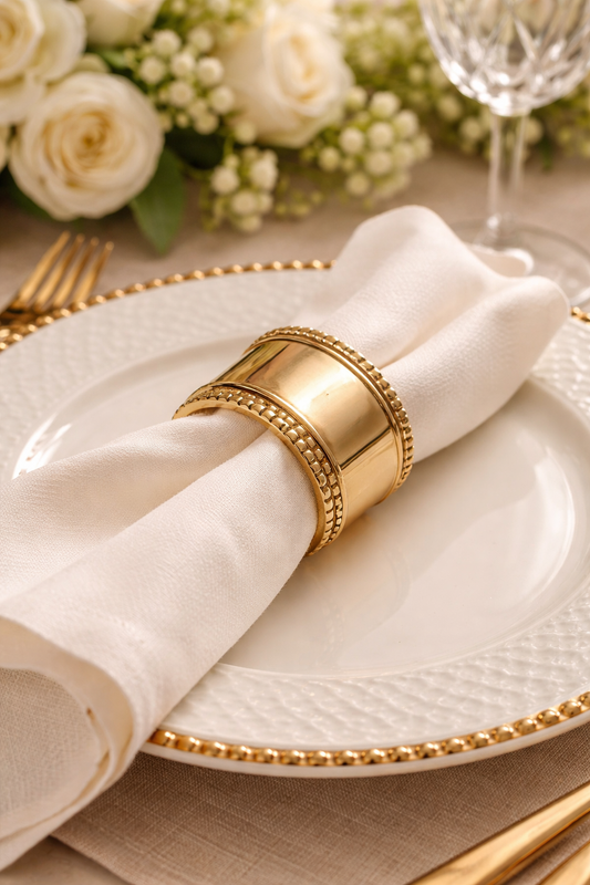 Antique Gold Brass Band Napkin Holder
