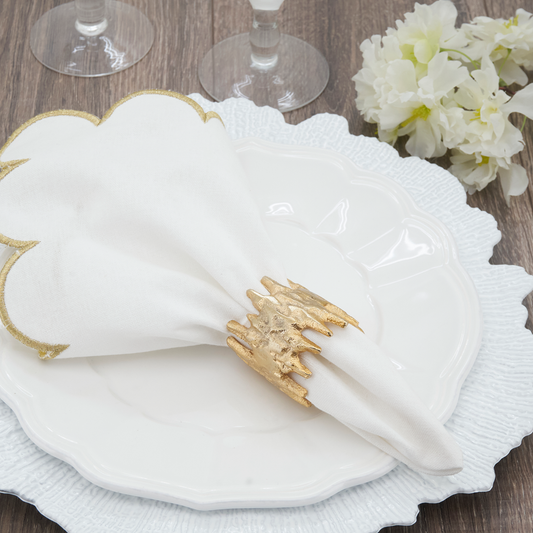 NR620 - Gold Jagged Edge Napkin Ring Holder