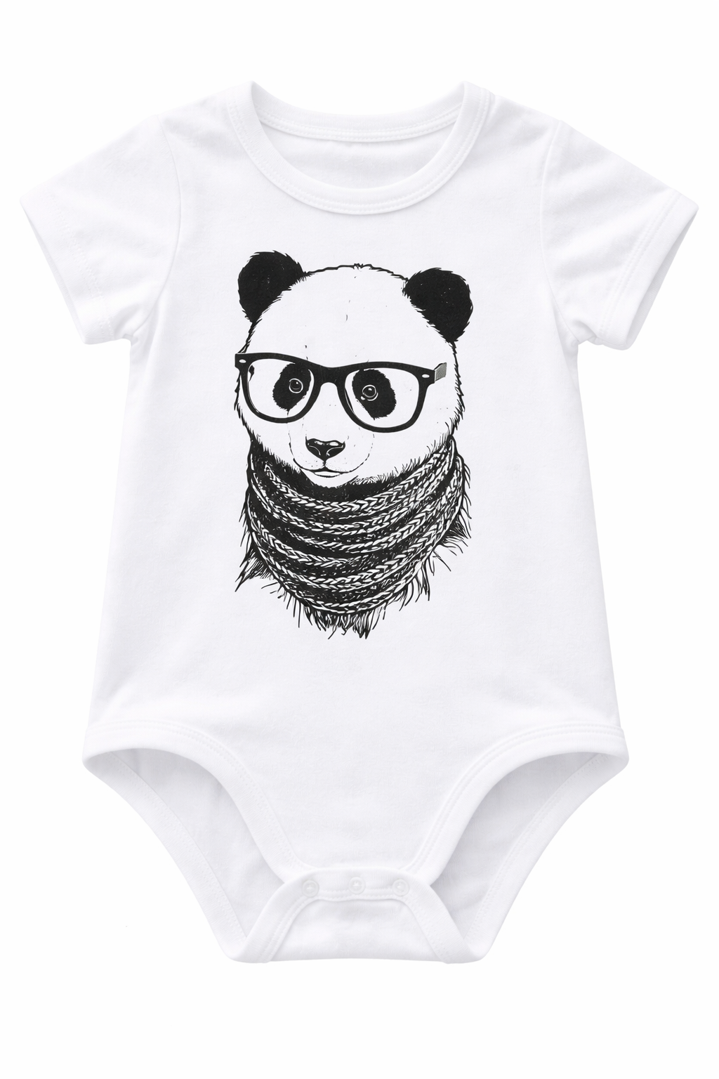 White Panda Baby Romper