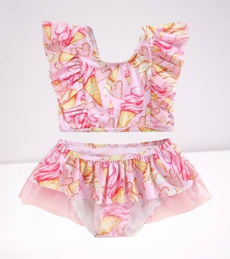 Pink Ice-Cream 2pcs Girl Swimsuit