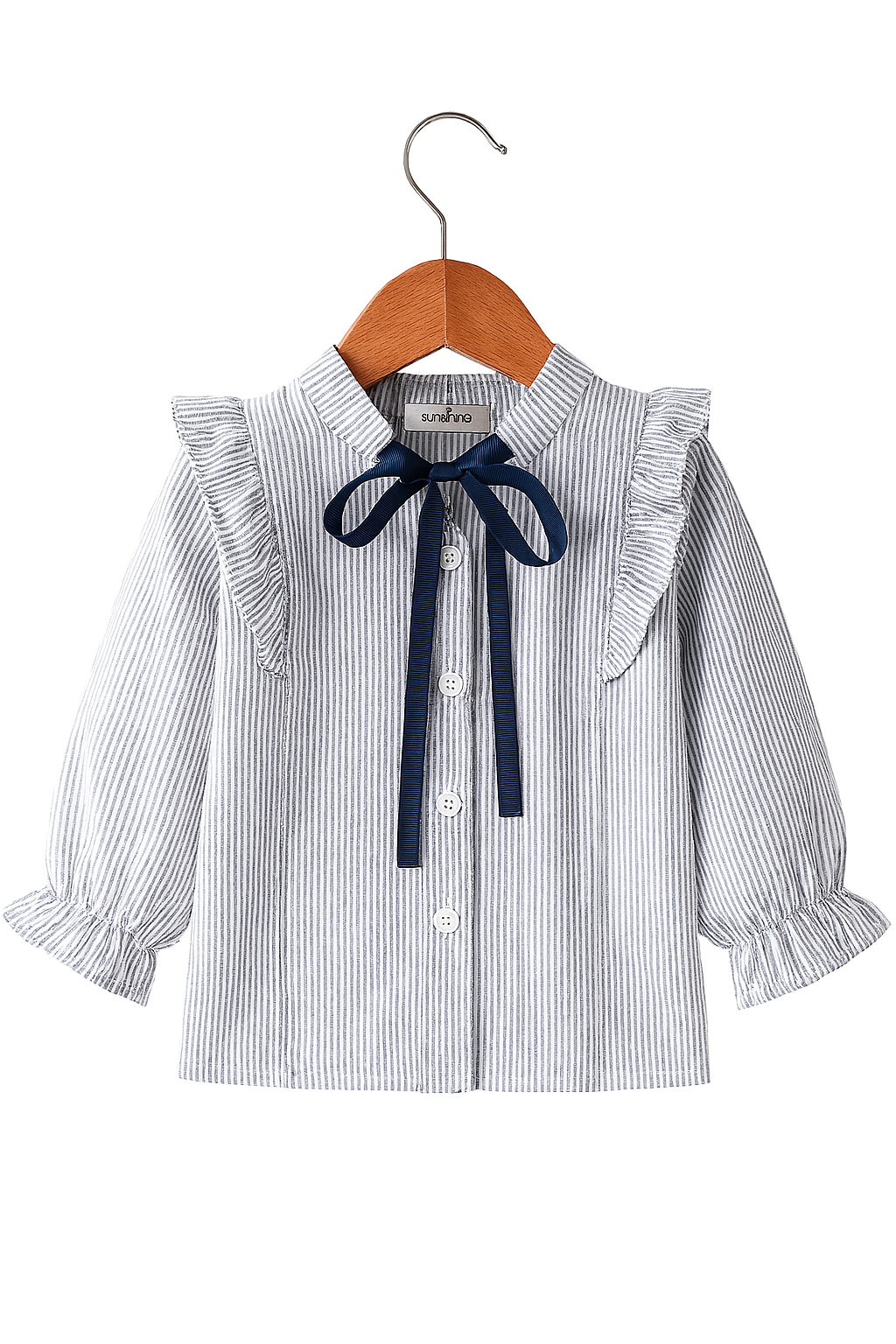 Blue Ribbon Striped Toddler Girl Blouse