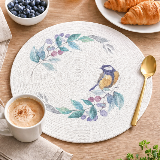 Bird Woven Cotton Blend Heat Resistant 12" Placemat