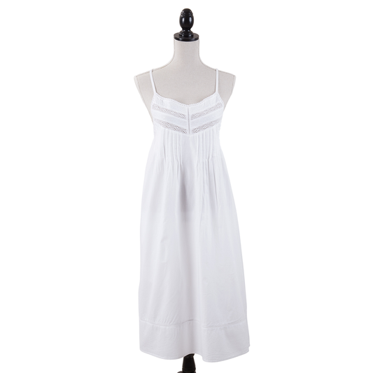 White Embroidered Cotton Nightgown