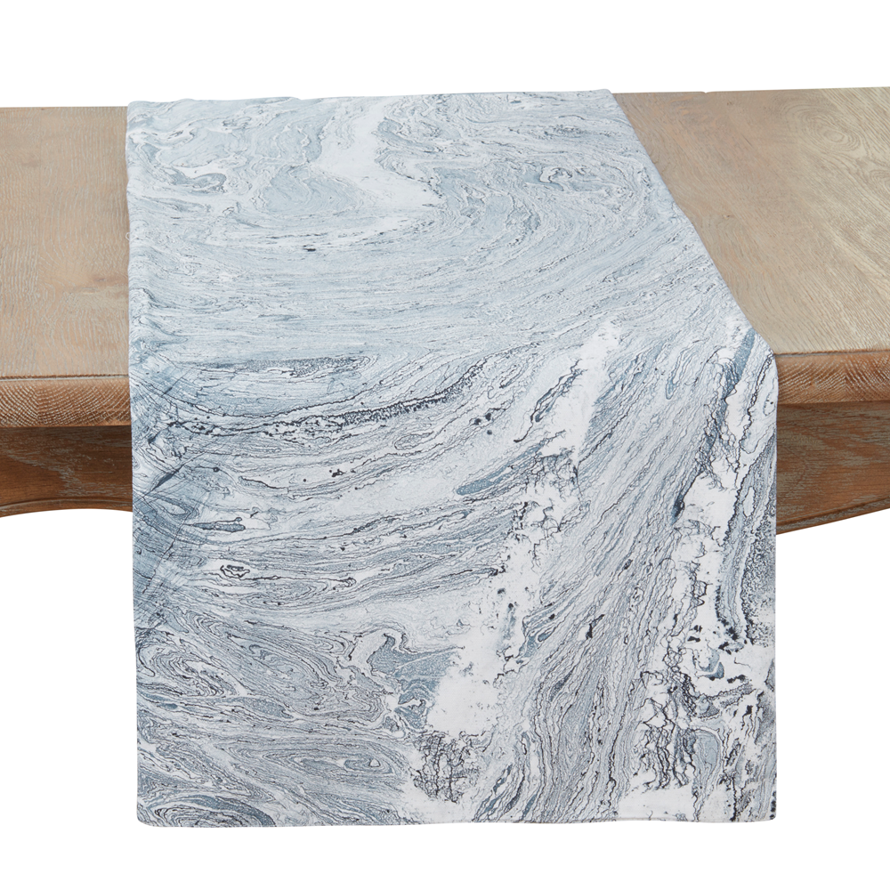 5154 - Indigo Ink Splatter Cotton 16"x72" Table Runner