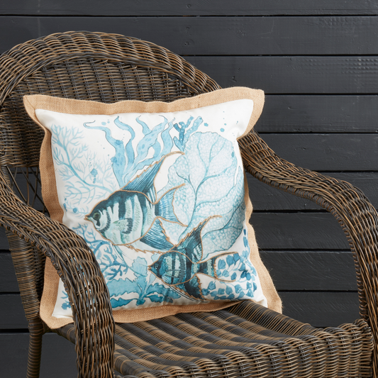 7421 - Sea Fish 18" Outdoor Throw Pillow