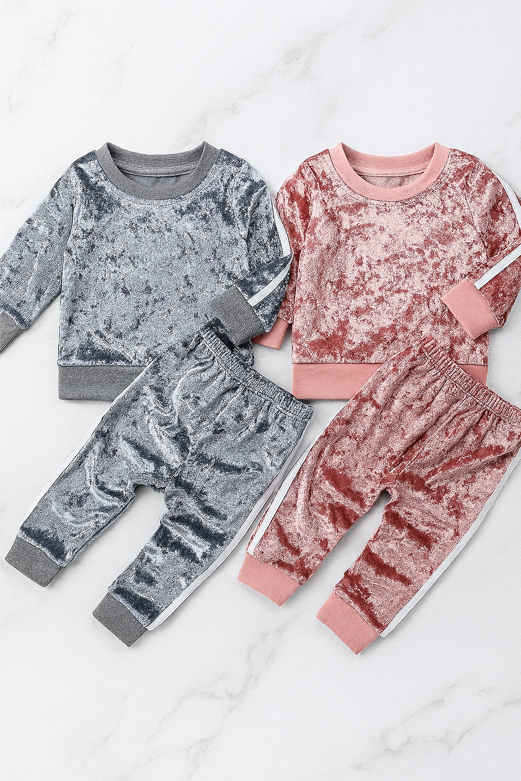 Soft Velvet Girl Sweatshirt & Pants