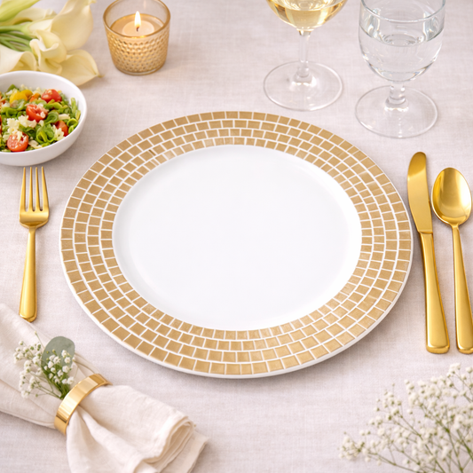 Gold Tile Border 13" Charger Plate