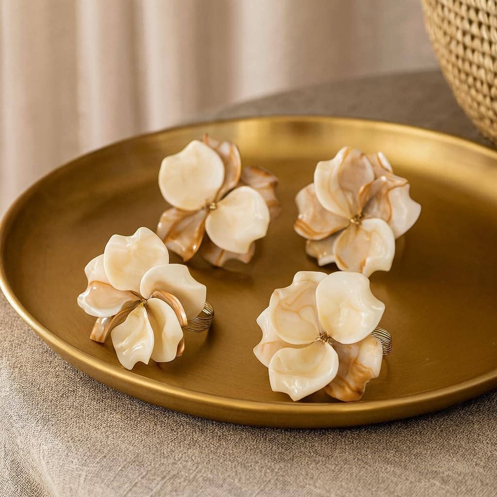 NR0183 - Coral Blossom Flower Napkin Ring