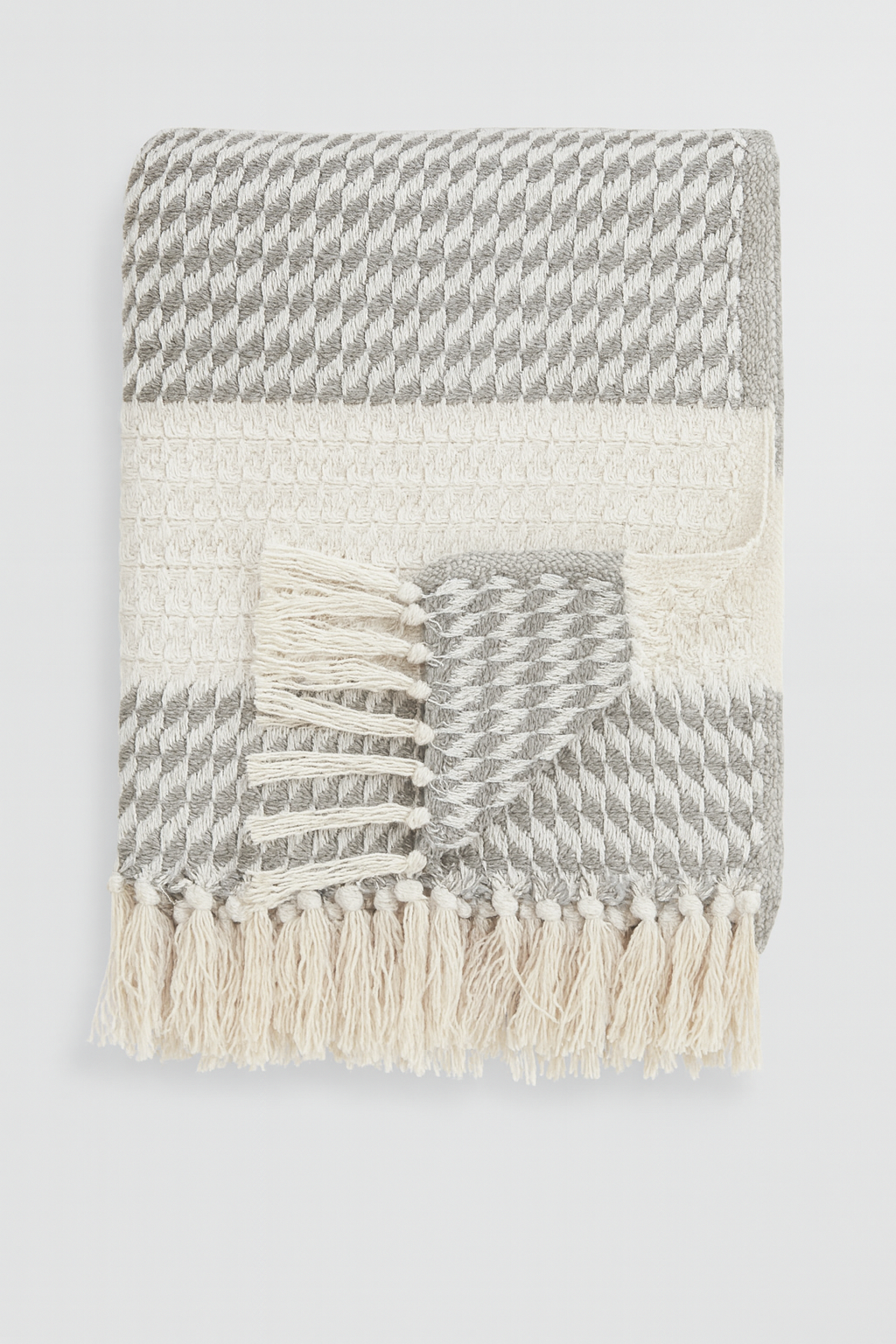 TH626 - Grey Diamond Weave Pure 50"x60" Cotton Throw Blanket