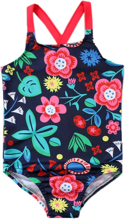 Whimsical Flowers One-Piece Baby Girl Swimsuit