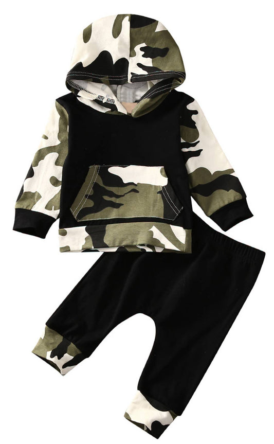 Green Camouflage Baby Hoodie & Pants