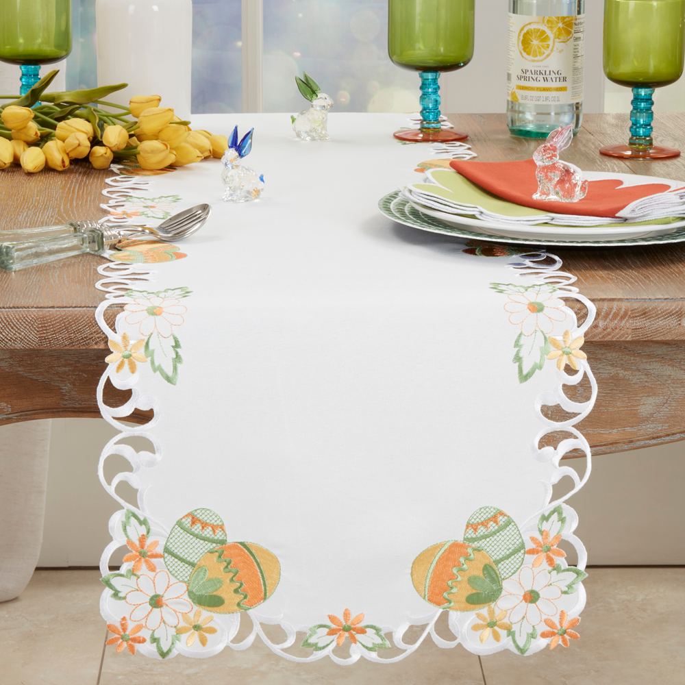 7050 - Festive Embroidered Easter Eggs Table Runner