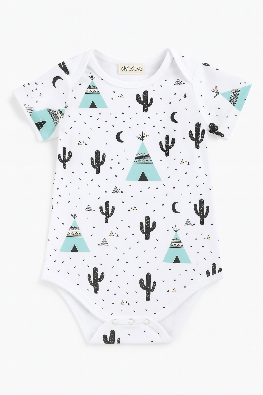 Green Cactus Baby Cotton Romper