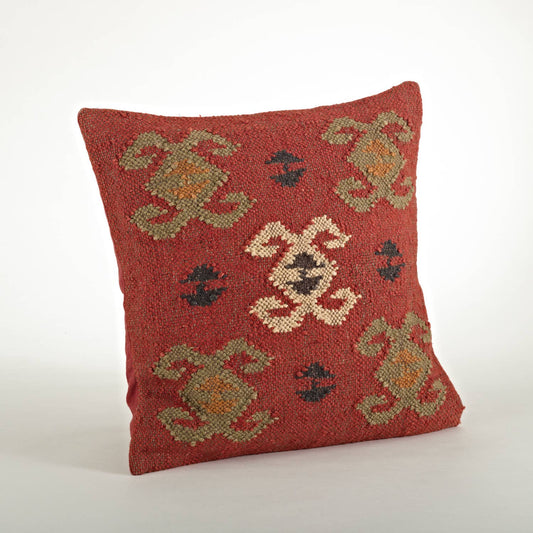 5174 - Kilim Design Wool Jute 20" Throw Pillow